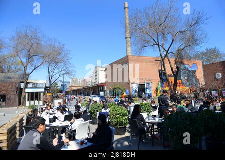 Die lebendige Kunstzone 798 in Chaoyang, Peking, China. Stockfoto