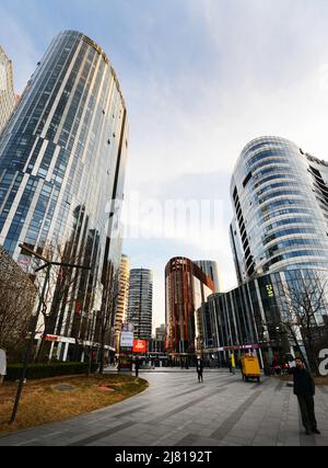 Das ultramoderne Sanlutun SOHO Shopping & Buschwiness Center in Peking. In Chaoyang, Peking, China. Stockfoto