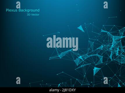 Geometrisch verbundene Linien und Punkte. Einfache Technologie Grafik Hintergrund. Vektor-Banner-Design. Stock Vektor