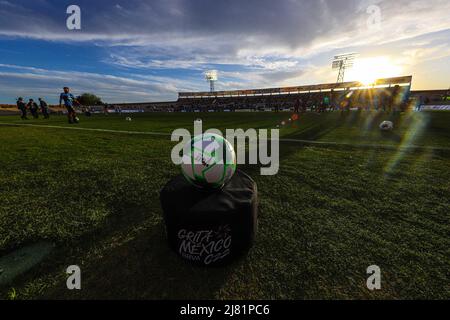 Maroons von Sonora gegen Atlético Morelia, beim ersten Fußballspiel der Liga Expancion MX am 11. Mai 2022 in Hermosillo, Mexiko. (Foto von Luis Gutierrez NortePhoto) Cimarrones de Sonora vs. Atlético Morelia, durante, el partido de Futbol de ida en la final de la Liga Expancion MX el 11 de Mayo 2022 en Hermosillo Mexiko. (Foto von Luis Gutierrez NortePhoto) Stockfoto