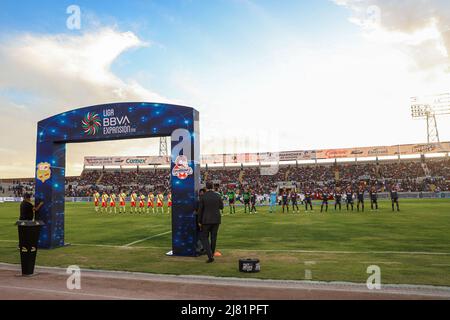 Maroons von Sonora gegen Atlético Morelia, beim ersten Fußballspiel der Liga Expancion MX am 11. Mai 2022 in Hermosillo, Mexiko. (Foto von Luis Gutierrez NortePhoto) Cimarrones de Sonora vs. Atlético Morelia, durante, el partido de Futbol de ida en la final de la Liga Expancion MX el 11 de Mayo 2022 en Hermosillo Mexiko. (Foto von Luis Gutierrez NortePhoto) Stockfoto