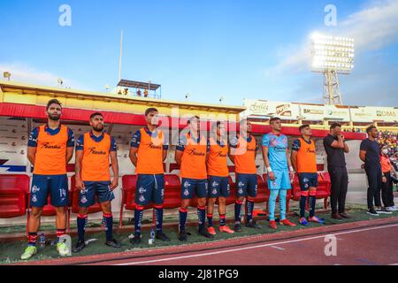 Maroons von Sonora gegen Atlético Morelia, beim ersten Fußballspiel der Liga Expancion MX am 11. Mai 2022 in Hermosillo, Mexiko. (Foto von Luis Gutierrez NortePhoto) Cimarrones de Sonora vs. Atlético Morelia, durante, el partido de Futbol de ida en la final de la Liga Expancion MX el 11 de Mayo 2022 en Hermosillo Mexiko. (Foto von Luis Gutierrez NortePhoto) Stockfoto