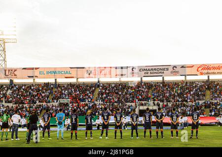 Maroons von Sonora gegen Atlético Morelia, beim ersten Fußballspiel der Liga Expancion MX am 11. Mai 2022 in Hermosillo, Mexiko. (Foto von Luis Gutierrez NortePhoto) Cimarrones de Sonora vs. Atlético Morelia, durante, el partido de Futbol de ida en la final de la Liga Expancion MX el 11 de Mayo 2022 en Hermosillo Mexiko. (Foto von Luis Gutierrez NortePhoto) Stockfoto