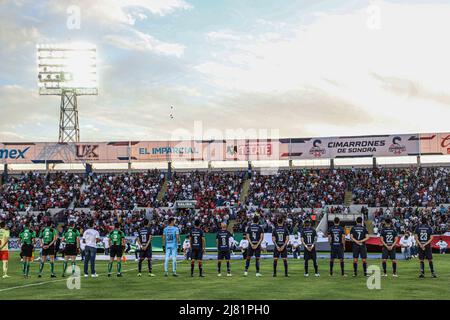 Maroons von Sonora gegen Atlético Morelia, beim ersten Fußballspiel der Liga Expancion MX am 11. Mai 2022 in Hermosillo, Mexiko. (Foto von Luis Gutierrez NortePhoto) Cimarrones de Sonora vs. Atlético Morelia, durante, el partido de Futbol de ida en la final de la Liga Expancion MX el 11 de Mayo 2022 en Hermosillo Mexiko. (Foto von Luis Gutierrez NortePhoto) Stockfoto