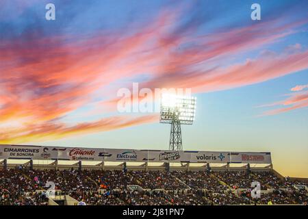 Maroons von Sonora gegen Atlético Morelia, beim ersten Fußballspiel der Liga Expancion MX am 11. Mai 2022 in Hermosillo, Mexiko. (Foto von Luis Gutierrez NortePhoto) Cimarrones de Sonora vs. Atlético Morelia, durante, el partido de Futbol de ida en la final de la Liga Expancion MX el 11 de Mayo 2022 en Hermosillo Mexiko. (Foto von Luis Gutierrez NortePhoto) Stockfoto