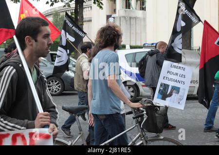 Manifestation à Paris pour les anarchistes et autres prisenniers politiques en Turquie Stockfoto