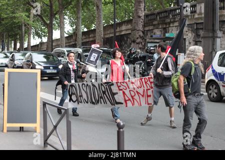 Manifestation à Paris pour les anarchistes et autres prisenniers politiques en Turquie Stockfoto