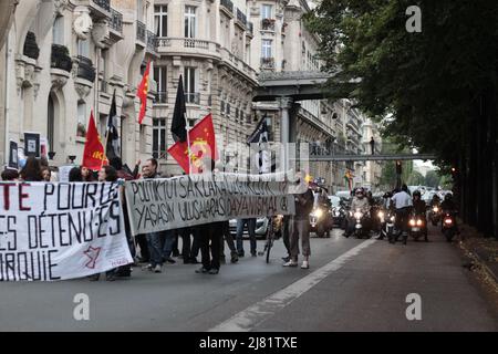 Manifestation à Paris pour les anarchistes et autres prisenniers politiques en Turquie Stockfoto