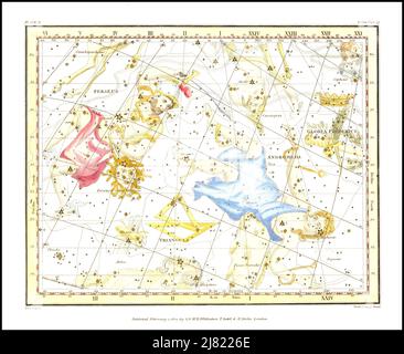 Alexander Jamieson - Andromeda, Perseus & Caput Medusae - Platte 3 aus Einem Himmelsatlas mit einer systematischen Darstellung des Himmels - 1822 Stockfoto