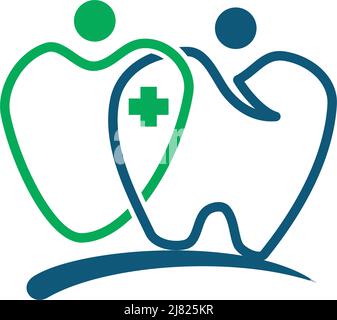 Logo-Symbol der Zahnpflegefamilie Illustration Markenidentität Stock Vektor