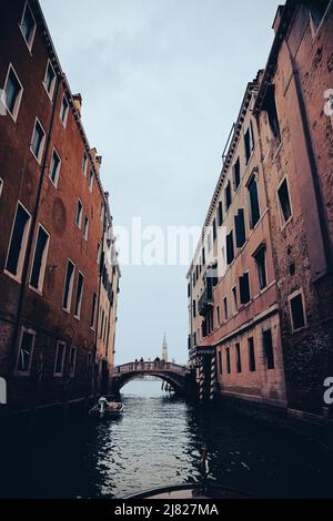 Blick auf die Chiesa di San Giorgio Maggiore von Rio del Greci, Venedig Stockfoto