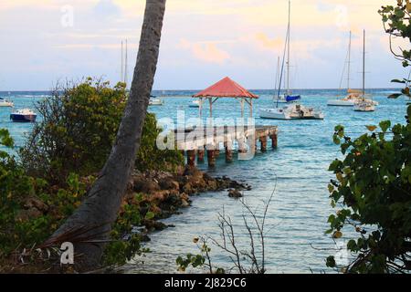 Plage de Saint-François en fin de journée, Guadeloupe Stockfoto