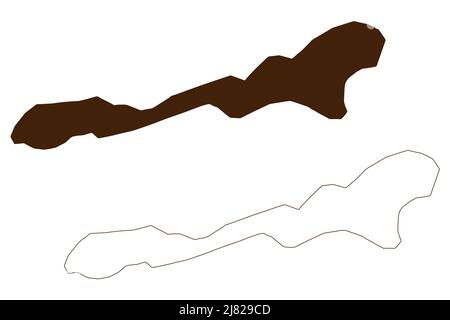 Pak Island (Neuguinea, Pazifischer Ozean, Bismarck-Archipel, Admiralty Islands) Kartenvektordarstellung, Scribble-Skizze Pak-Karte Stock Vektor