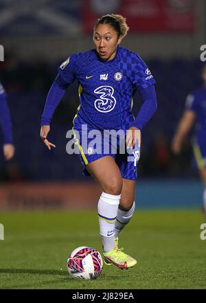 Fileboto vom 02-02-2022 von Chelsea's Lauren James, der an diesem Wochenende mit Chelsea einen FA Cup schreiben wird. Ausgabedatum: Donnerstag, 12. Mai 2022. Stockfoto