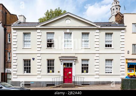 Die Marx Memorial Library, ein denkmalgeschütztes Gebäude in Clerkenwell, London, Großbritannien. Stockfoto