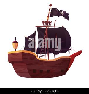 Piratenschiff Cartoon-Vektor Stock Vektor