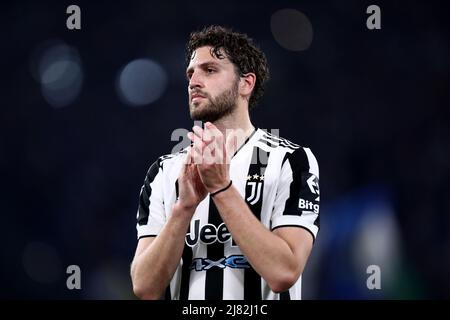 Manuel Locatelli von Juventus FC sieht beim Finale von Coppa Italia zwischen Juventus FC und FC Internazionale am 11. Mai 2022 im Stadio Olimpico in Rom, Italien, niedergeschlagen aus. Stockfoto