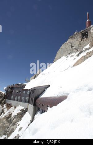 Tour, Antenne de télécommunication de l'Aiguille du Midi, chamonix Mont-Blanc Stockfoto