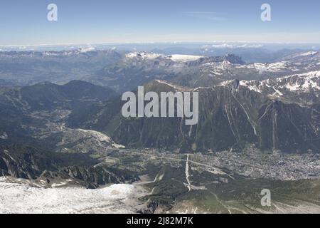 Vallée Chamonix Mont-Blanc en été Stockfoto