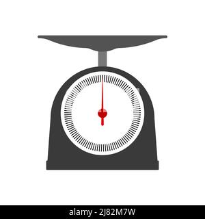 Schwarzes Symbol skaliert. Haushaltswaagen. Vektorgrafik. Skaliert mit Messskala. Stock Vektor