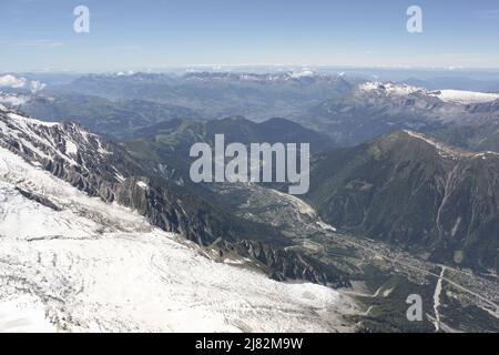 Vallée Chamonix Mont-Blanc en été Stockfoto
