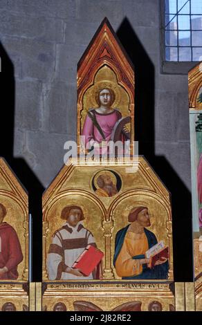 S. Vincenzo martyre, S. Luca Evangelista e S. Caterina d’ Alessandria, particolare del polittico - tempera su tavola - Pietro Lorenzetti - 1320 - Ar Stockfoto