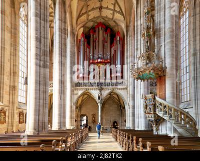 Deutschland Bayern Romantische Straße. Dinkelsbühl. St. George's Minster Stockfoto