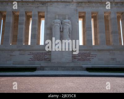 Das Bild zeigt das Denkmal der amerikanischen Armee des Ersten Weltkriegs für all jene Soldaten, die an den verschiedenen Schlachten der Aisne-Marne-Offensive von 1918 teilgenommen haben Stockfoto