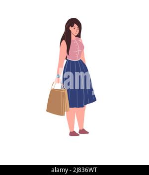 Flache Cartoon Frau Charakter, trendige Kollektion Vektor Illustration Konzept Stock Vektor