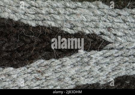 Textur des Arhuaca Rucksackweberei der indigenen Bevölkerung der Sierra Nevada de Santa Marta in Kolumbien. Stockfoto