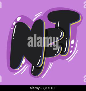 NFT-Schriftzug im Grafitti-Stil. Grafische Krypto-Ressource. Urbane Graffiti auf der Straße. Vektorgrafik Stock Vektor