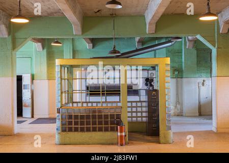 Küche im Gefängnis Alcatraz, San Francisco, Kalifornien, USA Stockfoto