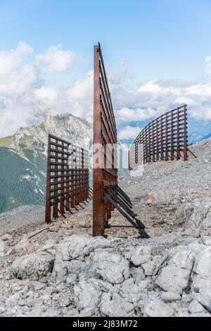 Lawinenschutz, Hohe Munde, Mieminger Gebirge, Tirol, Oesterreich Stockfoto