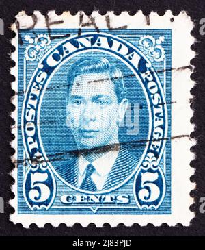 KANADA - UM 1937 eine in Kanada gedruckte Briefmarke zeigt König George VI., König von England, um 1937 Stockfoto