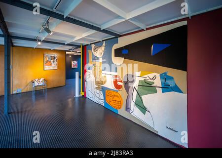 Innenaufnahme, Museum, Le Corbusier House, Zürich, Schweiz Stockfoto