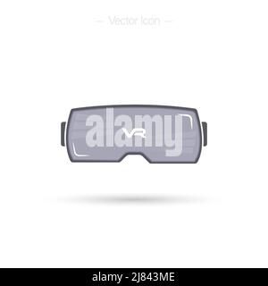 Virtual-Reality-Headset. VR-Symbol. Vektor auf weißem Hintergrund isoliert. Stock Vektor