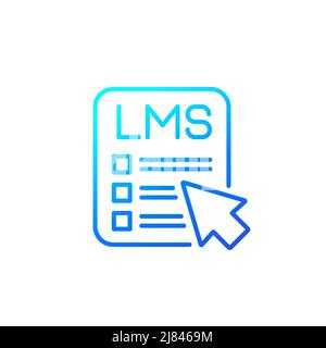 LMS-Liniensymbol, Learning Management System Stock Vektor