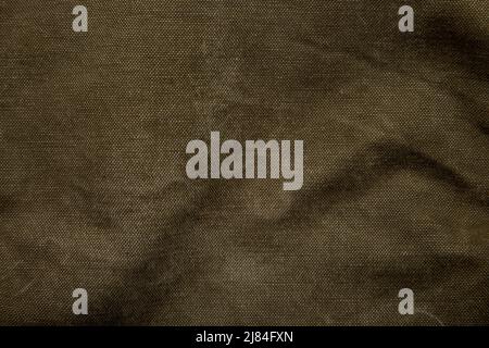 Nahaufnahme Textur von Canvas Stoff. Khaki Stoff Hintergrund. Stockfoto