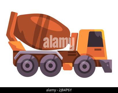 Blender Mix Beton Baumeister Fahrzeug LKW Vektor gelb Spielzeug Stock Vektor