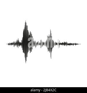 Seismograph-Messung oder Lie-Detektor-Grafik. Seismische Messungen mit Datensatz. Vektorgrafik isoliert auf weißem Hintergrund Stock Vektor