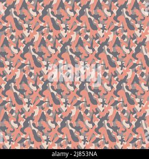 Tarnung Verkleidung nahtloses Muster, rosa grau Pastellfarbe für textile Design Vektor Illustration Stock Vektor