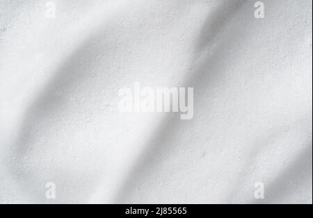 Schaumblase aus Seife oder Shampoo waschen auf Draufsicht.Hautpflegereiniger Schaum Textur. Stockfoto