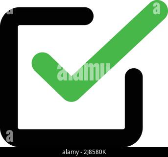 Ein Kontrollkästchen-Symbol mit einem hervorstehenden Häkchen. Bearbeitbarer Vektor. Stock Vektor