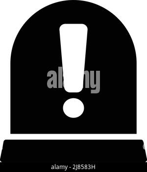 Silhouettenvektor einer Lampe mit einem Ausrufezeichen. Bearbeitbarer Vektor. Stock Vektor