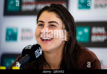 Bianca Andreescu aus Kanada spricht nach der zweiten Runde des Internazionali BNL d'Italia 2022, Masters 1000 Tennisturniers am 11. Mai 2022 im Foro Italico in Rom, Italien - Foto: Rob Prange/DPPI/LiveMedia Stockfoto