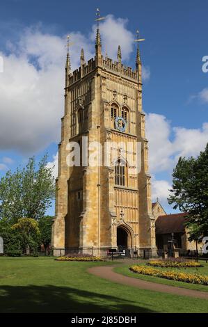 Der Glockenturm der Abtei Evesham, erbaut zwischen 1531 und 1539, der einzige verbleibende Teil der Abtei, der 1539 aufgelöst wurde Stockfoto