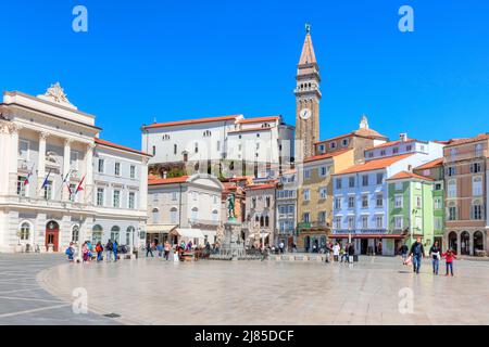 Piran, Istrien, Küstenland, Slowenien, Europa Stockfoto