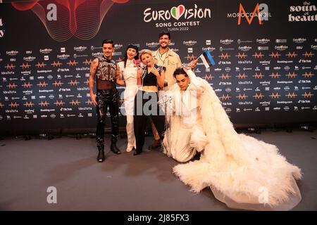 Turin, Italien. 12.. Mai 2022. Während des Eurvision Song Contest 2022, zweites Halbfinale am 12. Mai 2022 im Pala Olimpico in Turin, Italien. Foto Nderim Kaceli Kredit: Unabhängige Fotoagentur/Alamy Live Nachrichten Stockfoto