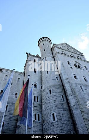 Schloss Neuschwanstein in Südbayern. Schloss von König Ludwig II. Von Bayern. Auch bekannt als 'Disney Castle'. München, Bayern, Deutschland Stockfoto