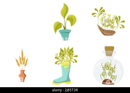 Heimanlage im Kofferraum. Wohnkultur-Element. Stock Vektor